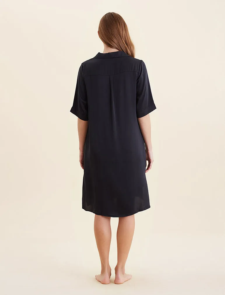 Audrey Washable Silk Short Sleeve Nightshirt