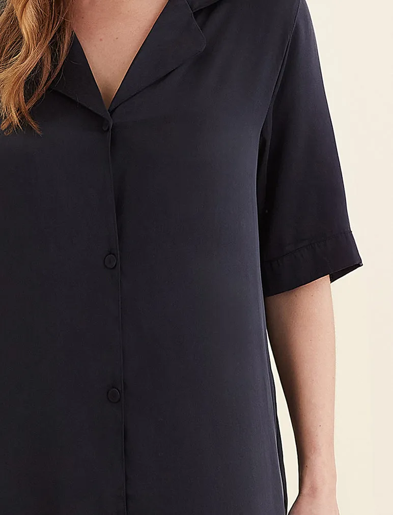 Audrey Washable Silk Short Sleeve Nightshirt