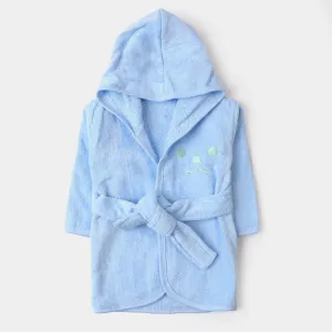 Baby Cotton Hooded Bath Gown - Blue