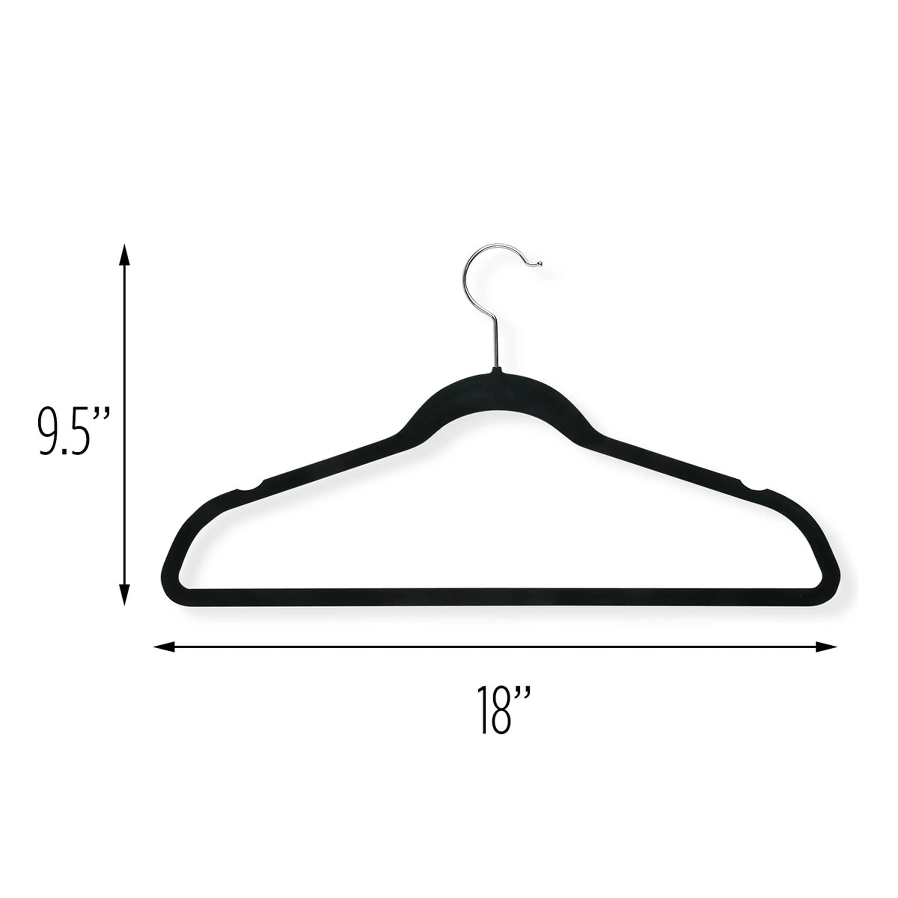 Black Velvet Non-Slip Suit Hangers (50-Pack)