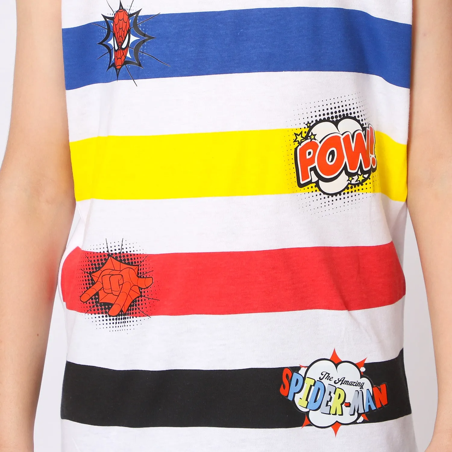 Boys Cotton Sando Action Hero | White