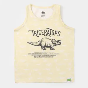 Boys Cotton Sando Dino All Over - Cream