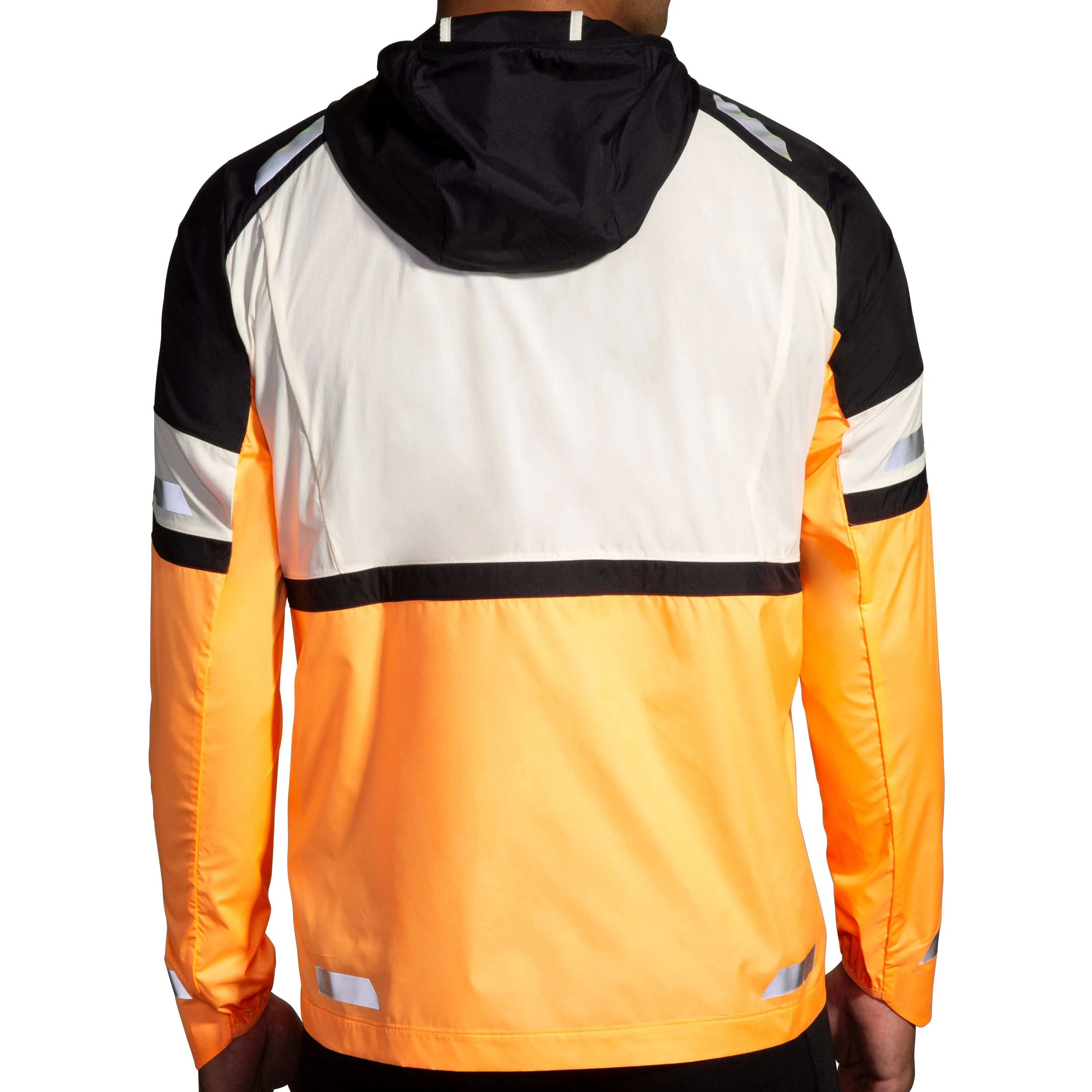 Brooks | Run Visible Jacket 2.0 | Men's | Ecru/Fluoro Flash/Black