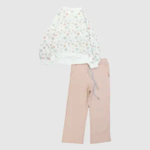 Cute Flowers Long-Sleeved Fleeced Pajama