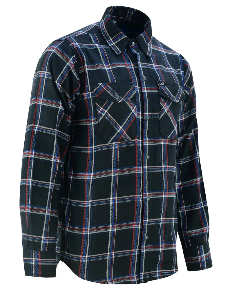 DS4680 Flannel Shirt - Black, Red and Blue