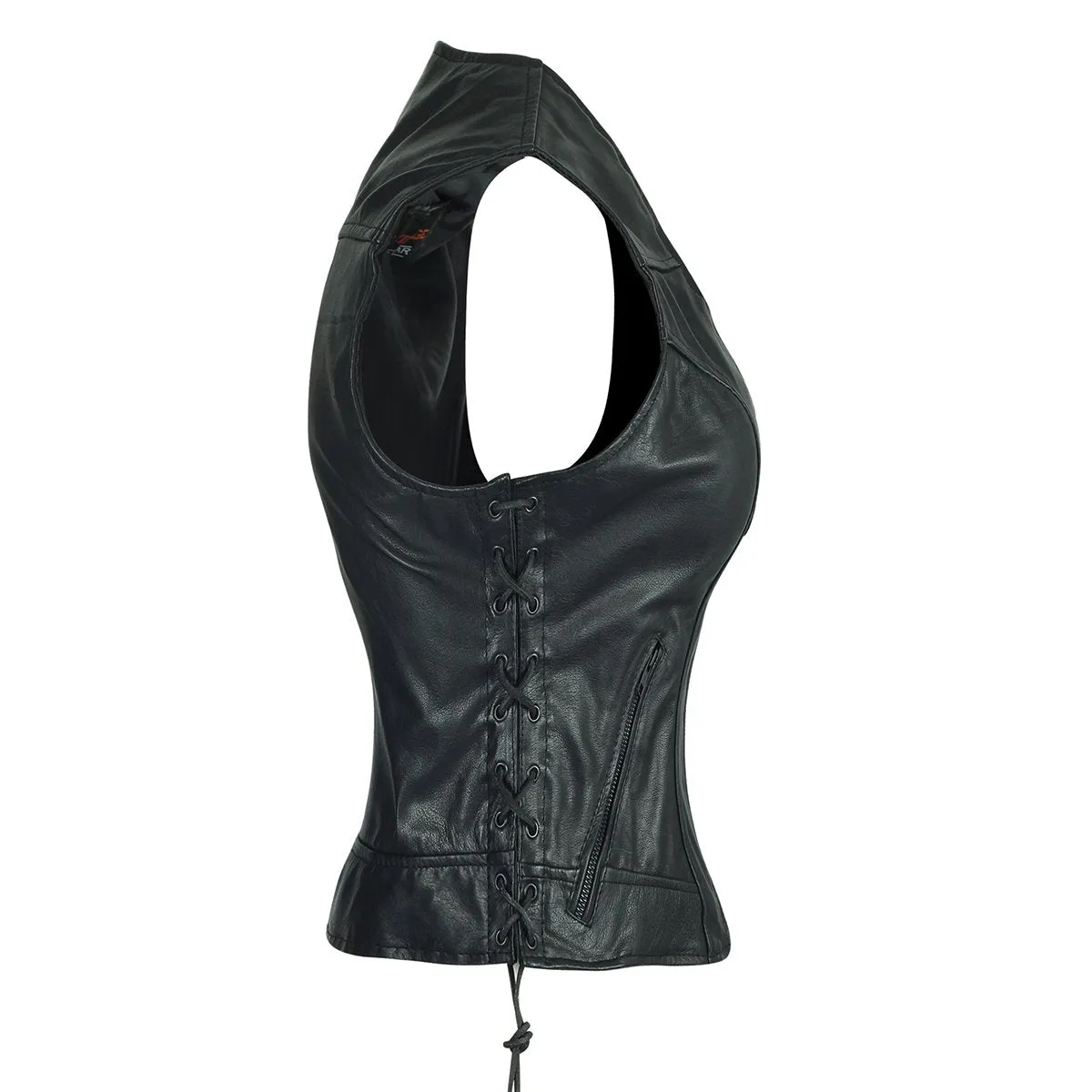 HML1042 High Mileage Ladies Lace Side Leather Vest