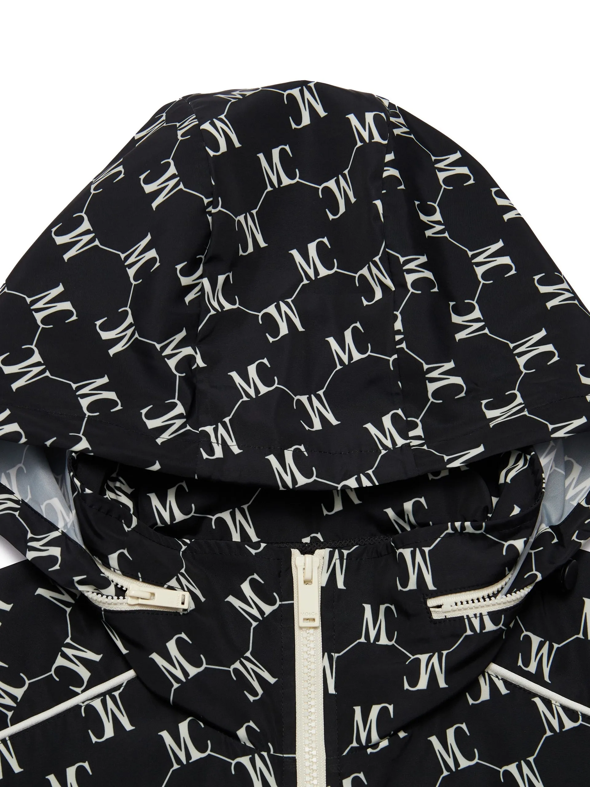 HOT SALE Monogram Print Hooded Trench Coat