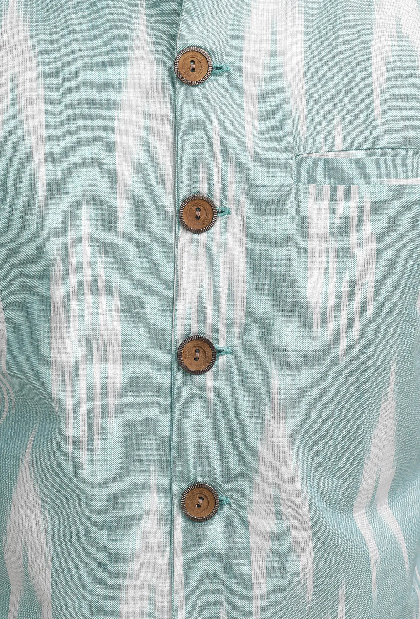 Ice Blue Ikat Nehru Jacket