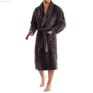 Men's Lightweight Super Soft Warm Fleece Dressing Gown Roab