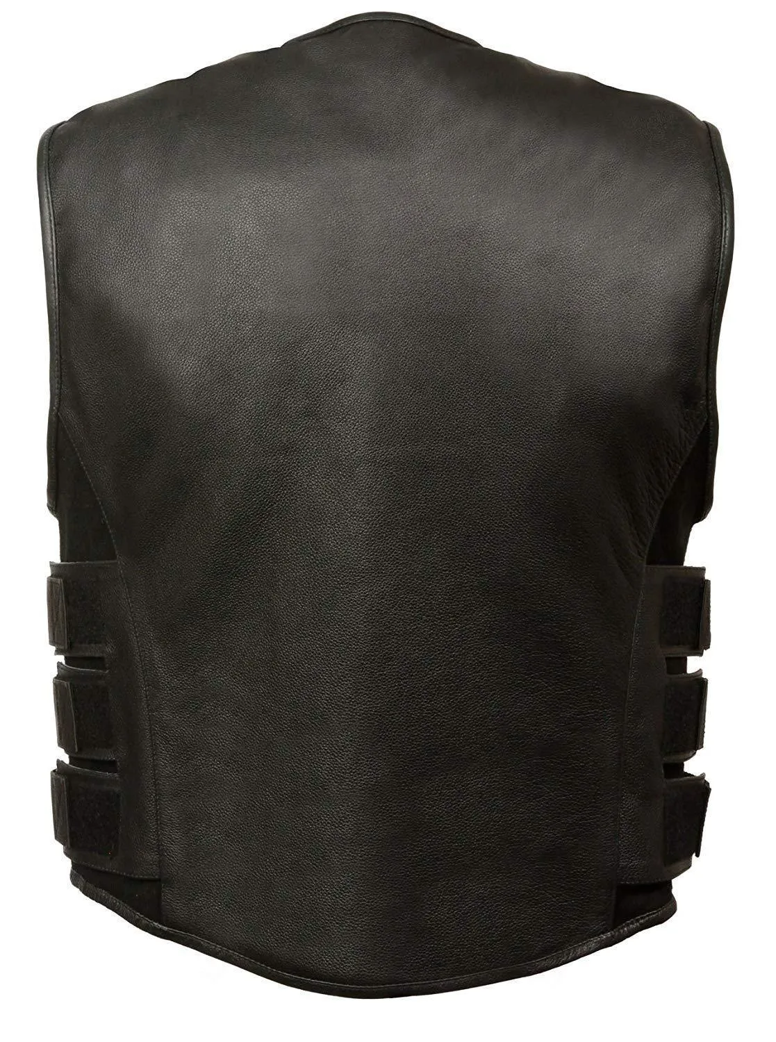 Milwaukee Leather MLM3500 Men's Bullet Proof Style Swat Rider Leather Vest W/ Single Panel Back for Club Patches