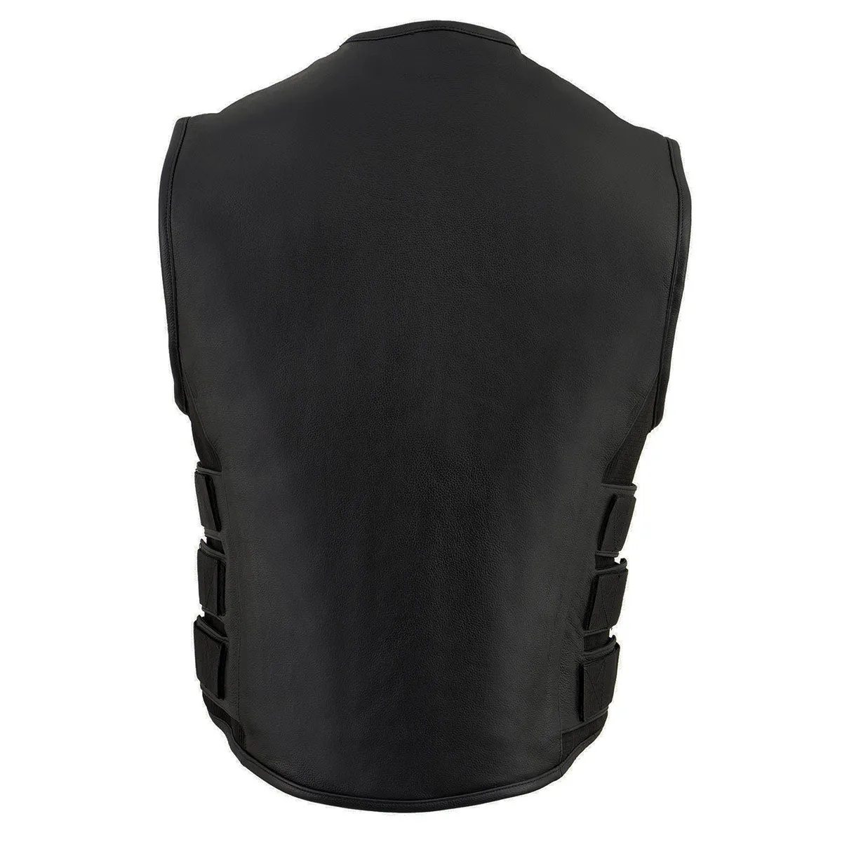 Milwaukee Leather MLM3500 Men's Bullet Proof Style Swat Rider Leather Vest W/ Single Panel Back for Club Patches