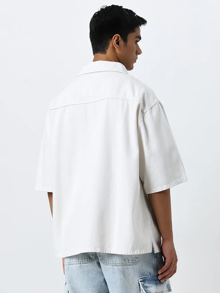 Nuon Off-White Boxy-Fit Denim Jacket