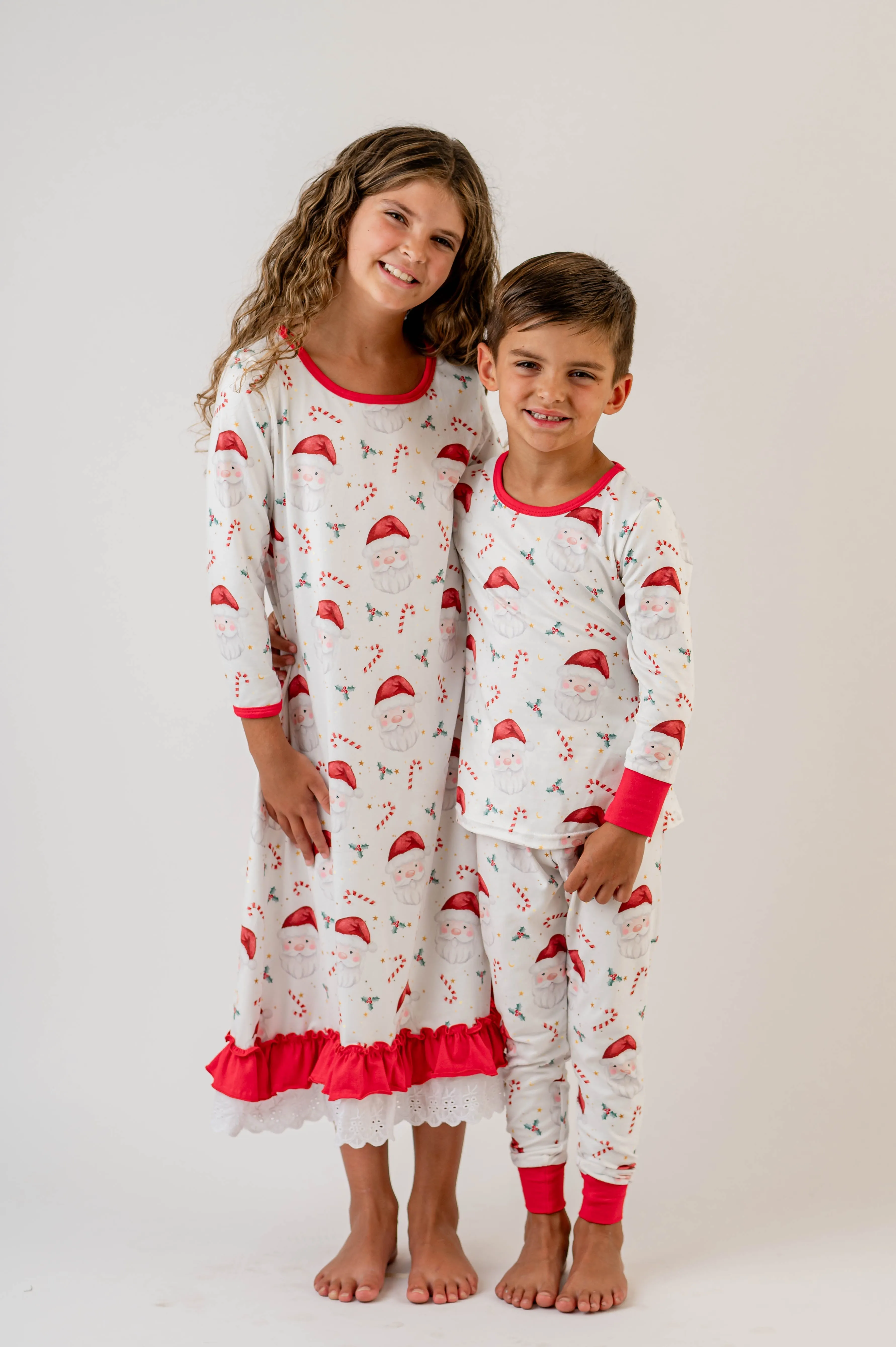 SANTA & CANDY CANE UNISEX PAJAMAS