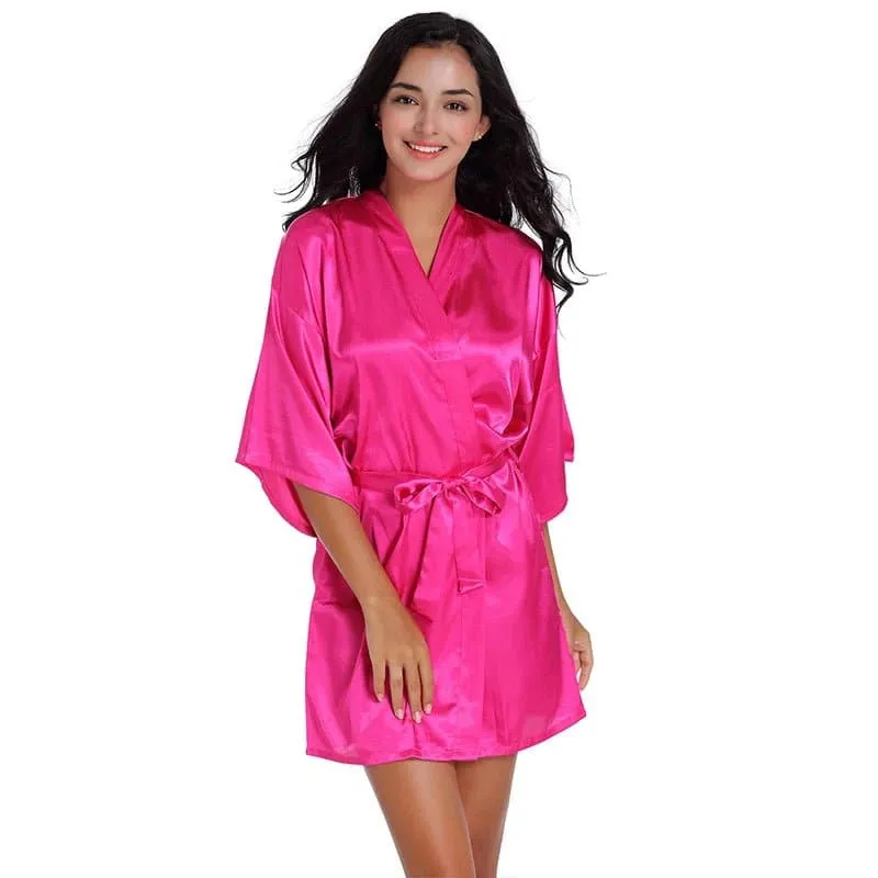 Short Silky Robes - Luxurious Polyester Robes for Women | Above Knee, Half Sleeves