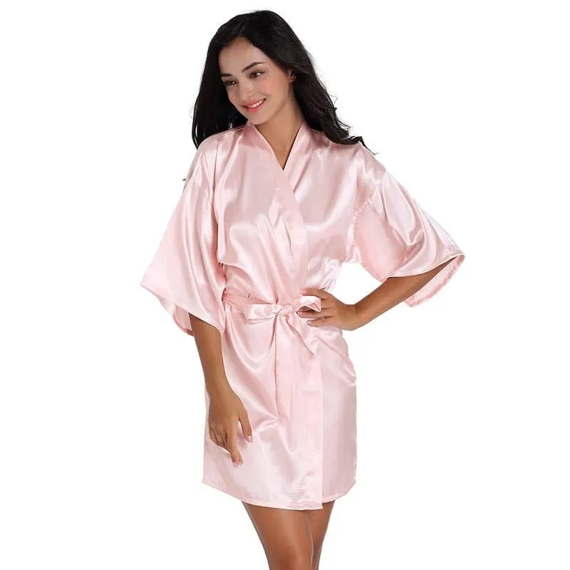 Short Silky Robes - Luxurious Polyester Robes for Women | Above Knee, Half Sleeves