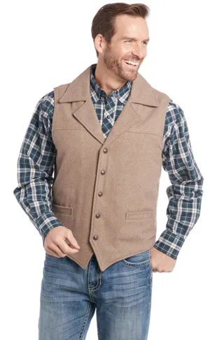 Sidran Cripple Creek Men's Apparel Wool Melton Snap Front Collared Vest