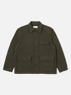 Universal Works Utility Jacket in Olive Recycled Soft Wool