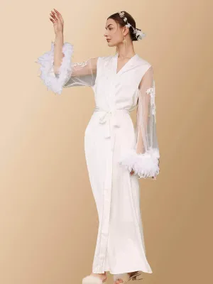 White Feather Bridal Robe