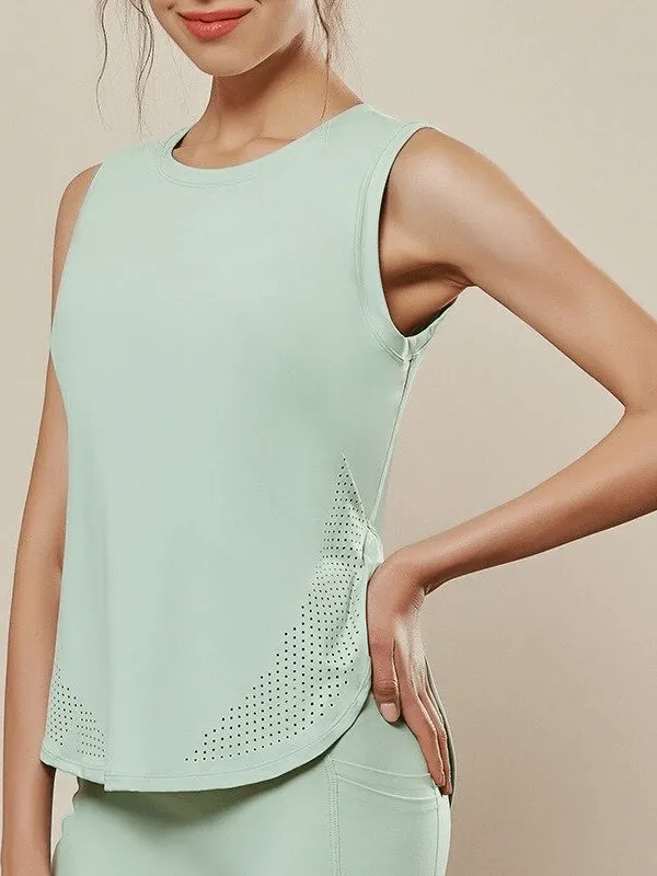 Women's Loose Mesh Breathable Sleeveless Yoga Tops - SF0139