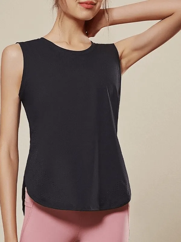 Women's Loose Mesh Breathable Sleeveless Yoga Tops - SF0139