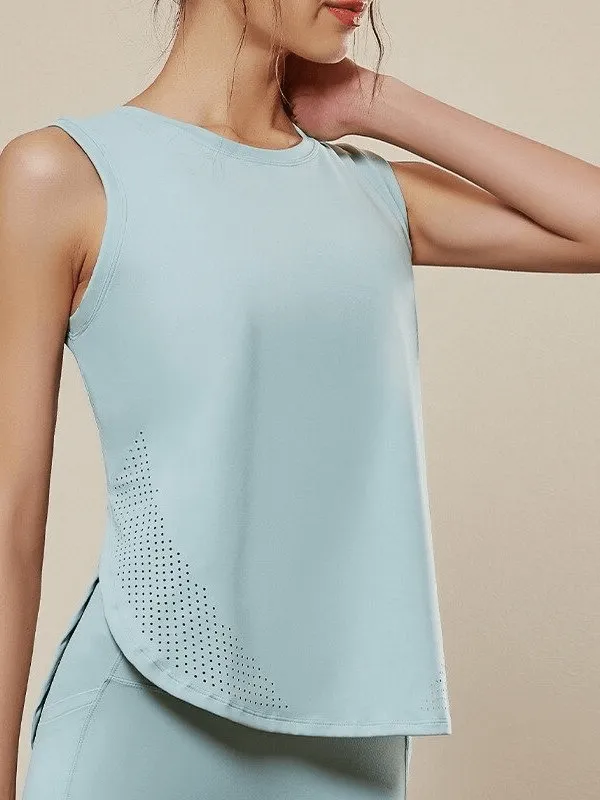 Women's Loose Mesh Breathable Sleeveless Yoga Tops - SF0139