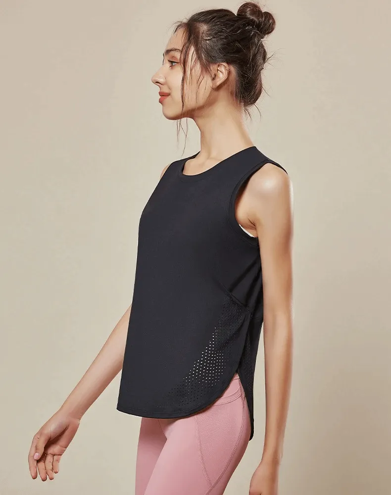 Women's Loose Mesh Breathable Sleeveless Yoga Tops - SF0139